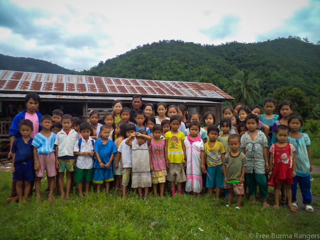 Some of the Karen villagers displaced by the floods in July and August 2013.