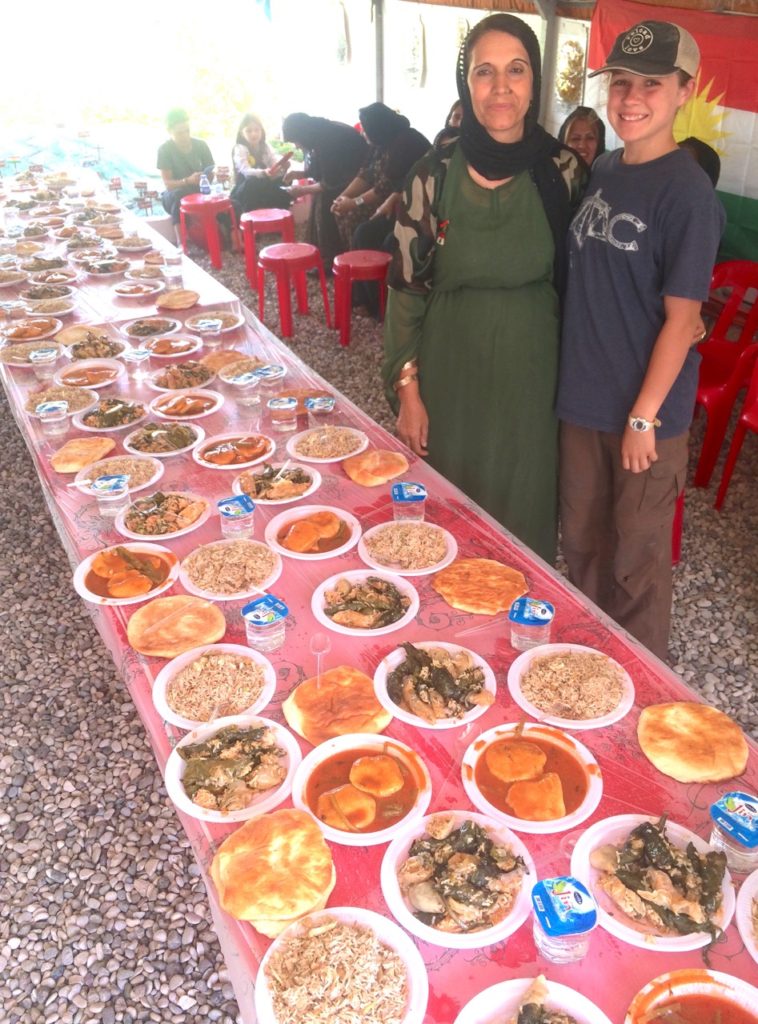 Home cooked meal ready for the Peshmerga