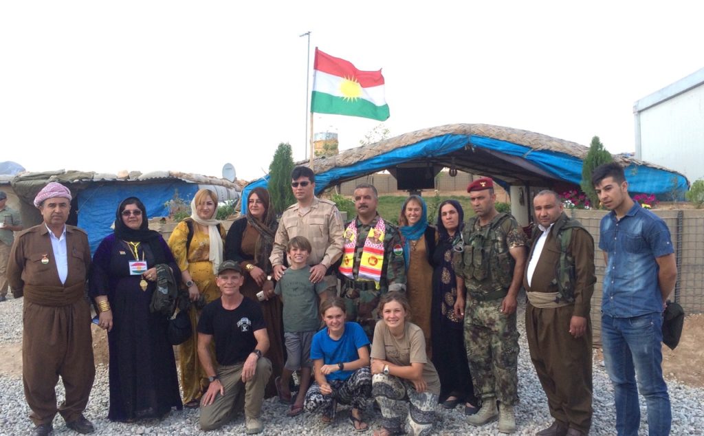 Some of the Duhok women groups and General Bahram on Basheeqa front line across from Mosul