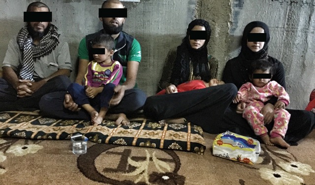 Family who escaped from Mosul.
