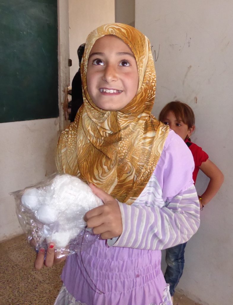  Arab girl near new front line with toy Lamb from ATP