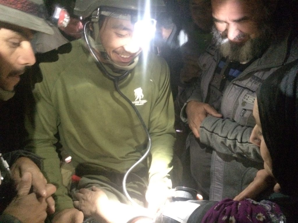 Our medic Joseph helping patients. Photo: FBR. 