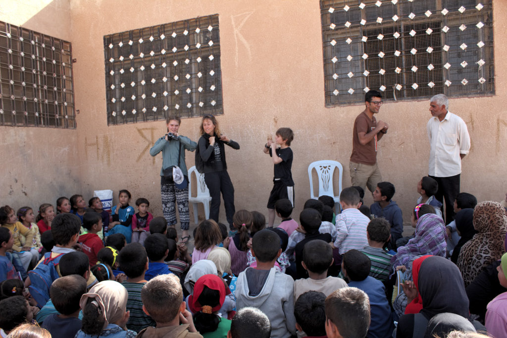 GLC event outside a school in Mambij. Photo: FBR. 
