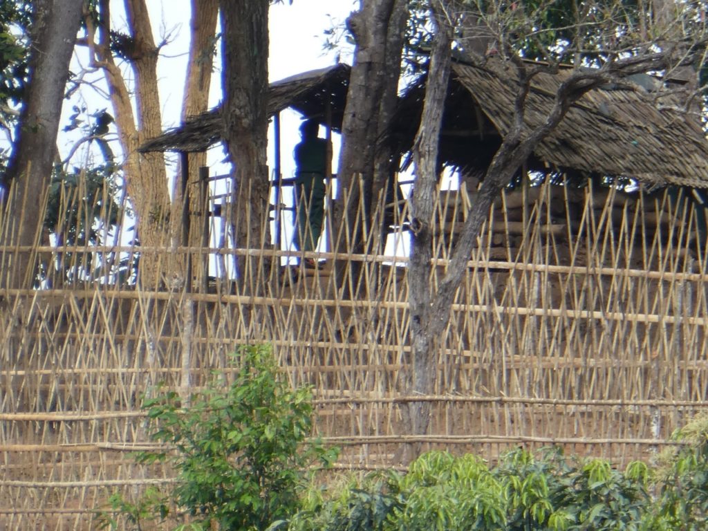 Burma Soldiers in camp near Karen village they have burned three times. Before the GLC program we did a reconnaissance of this camp in order to monitor the camp and report on any Burma Army activities.