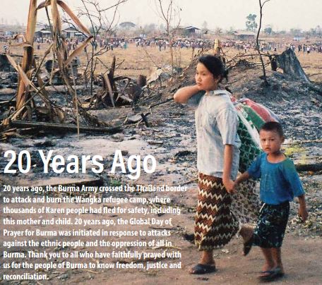 20 years ago the Burma Army crossed the Thailand border to attack and burn the Wangka refugee camp