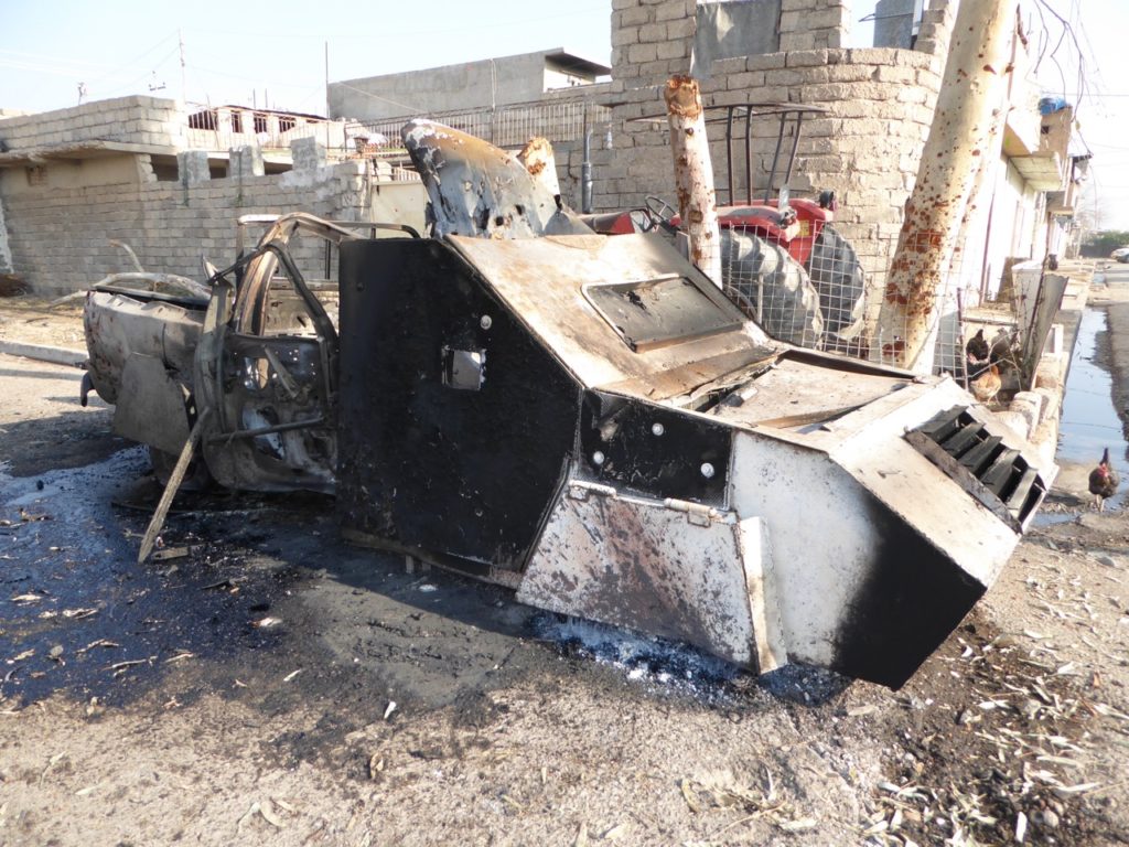 ISIS suicide car destroyed by Iraqi forces.