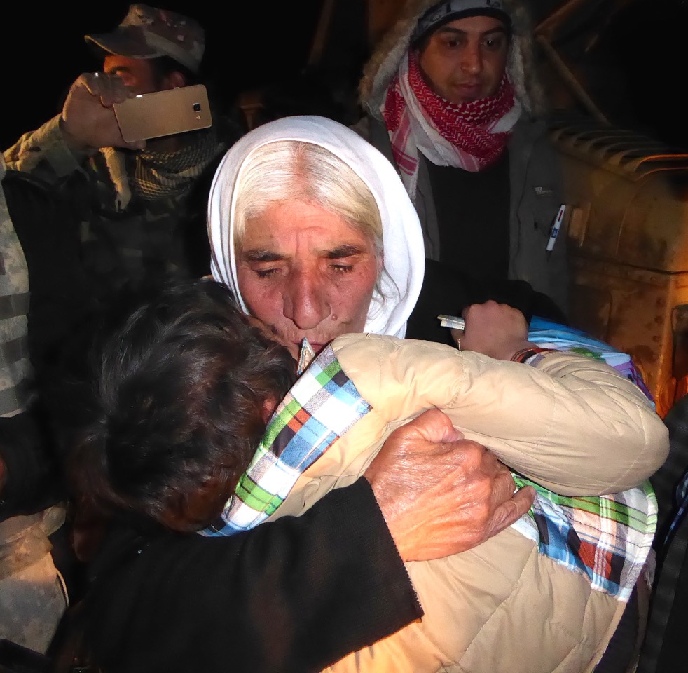 Ayman Amin reunited with his grandmother the same night back in Kurdistan. Photo: FBR.