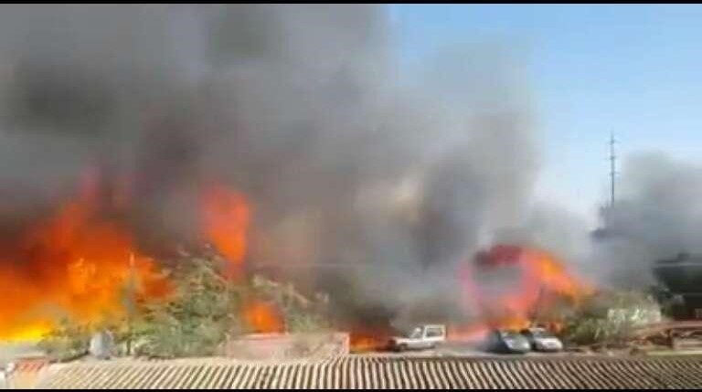 Munggu Town burns in Northern Shan State. (Photo courtesy of Kachin Independence Army)