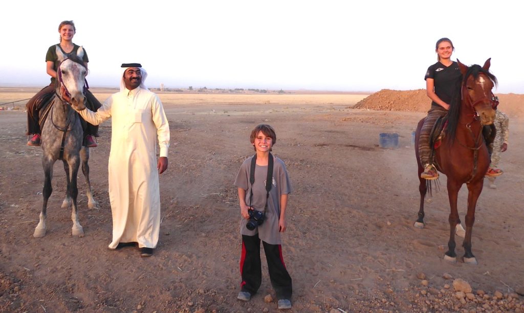 In Syria with Beduins of the Shama tribe right before the girls raced these Arabians across the desert. They are all, ‘daughters of the wind’.