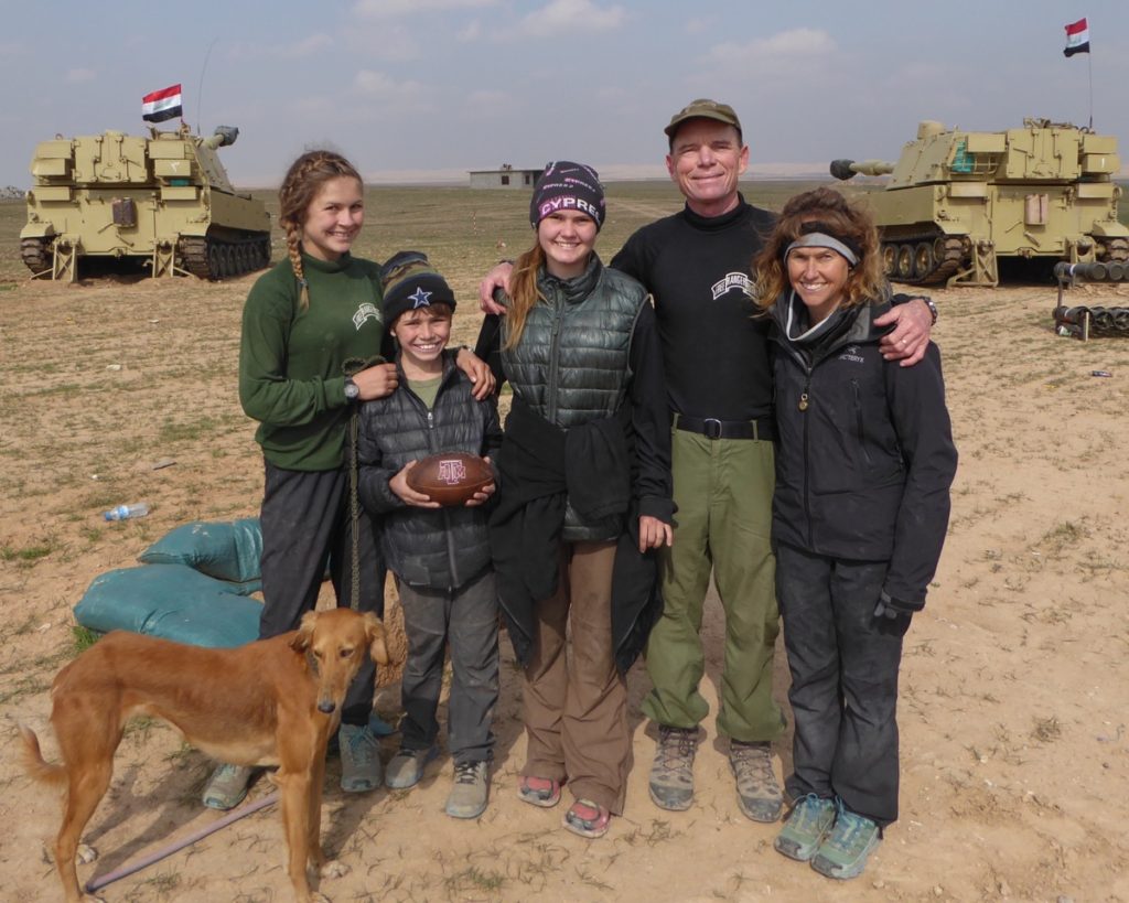 Nineveh the rescued Saluki dog with our family west of Mosul