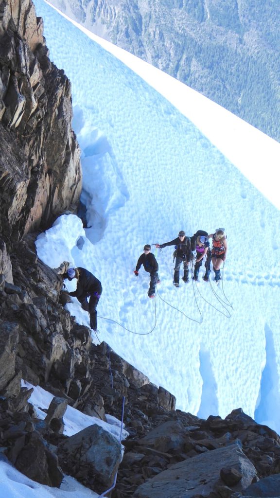 Sahale leads ice traverse on way to the summit of Olympus on family climb WA, USA