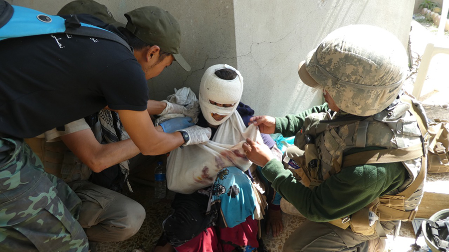 Treating a mother shot by ISIS.