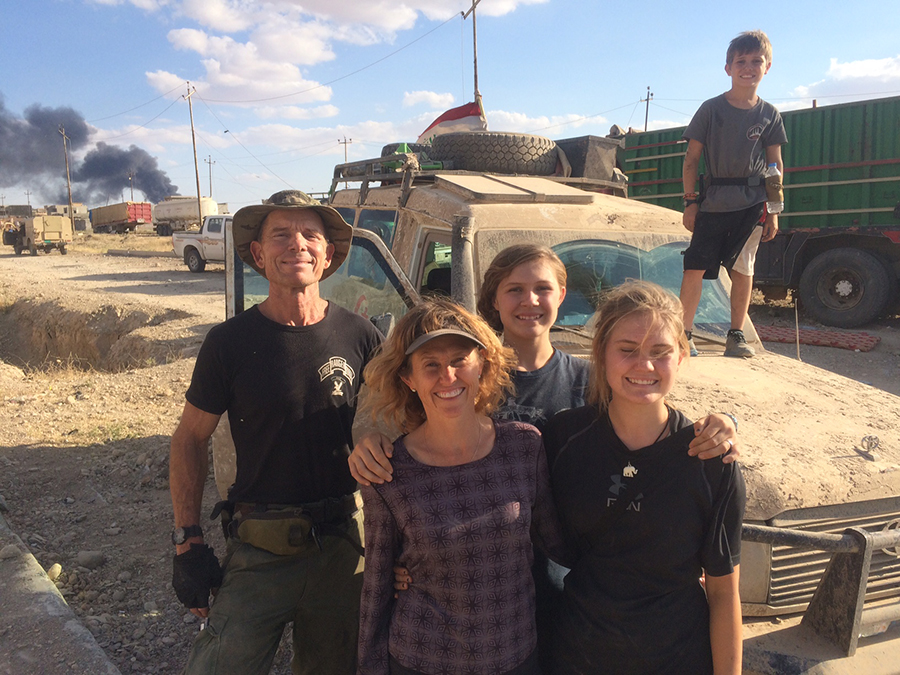 Armored ambulance and our family in the back line. Thanks for all of you who help us be here - physically and spiritually!