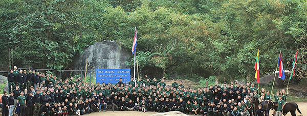 The reunion group: old and new rangers and visitors. 