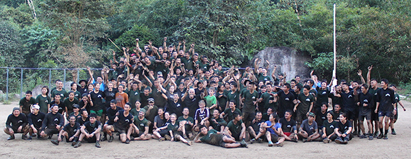 A dirt-covered group after the Ranger Run.