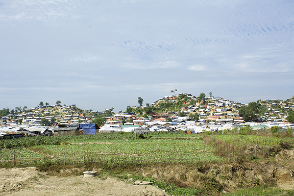 One of the many refugee camps covering the hills in southern Bangladesh.