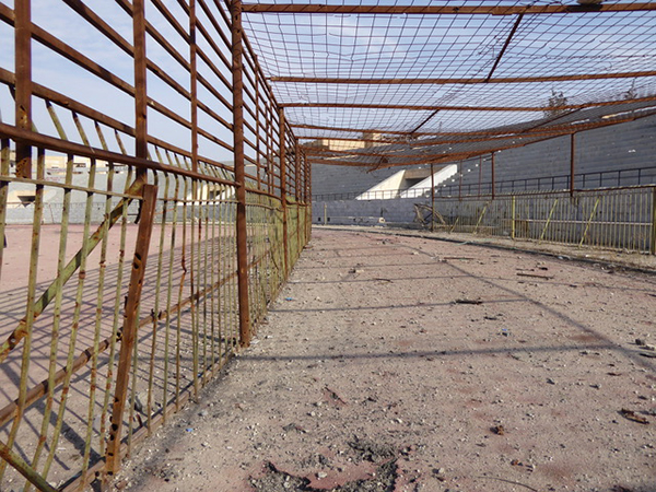 A cage where ISIS held women to sell.