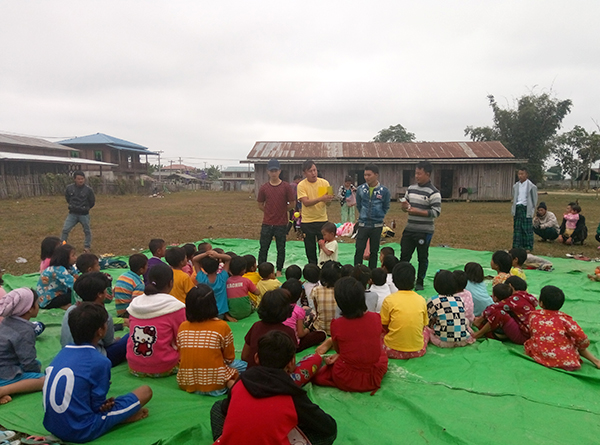 Rangers conducting a Good Life Club program in Kachin State.