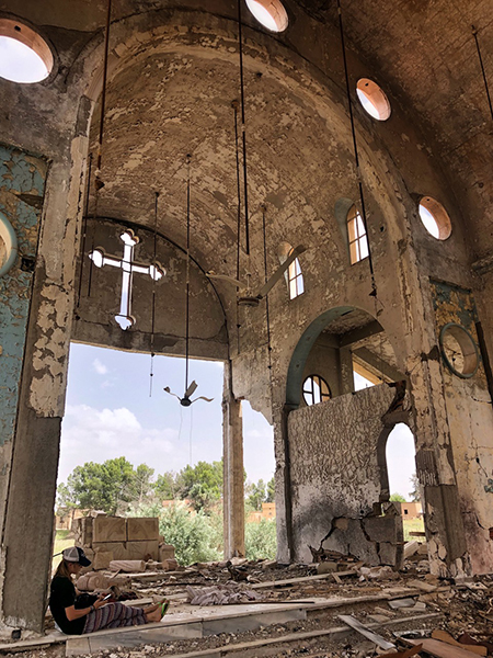 The church destroyed by an ISIS car bomb.