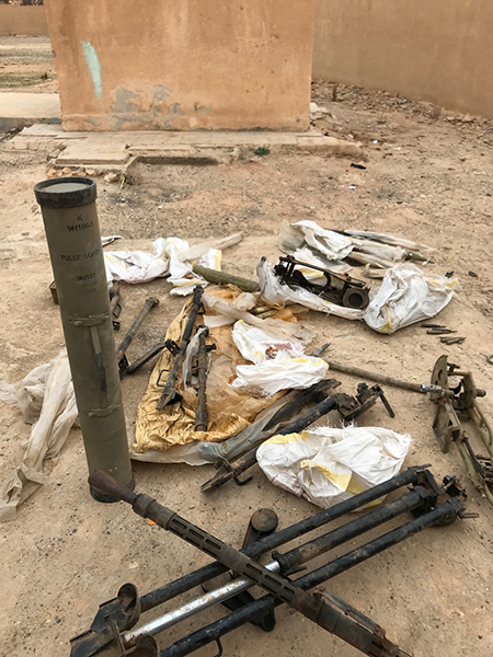 ISIS weapons cache we dug up at a school in Tabqa across the Tigris River from Raqqa