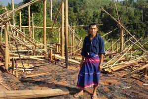 schoolhouse destroyed by Burma Army