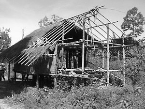 home destroyed by Burma army