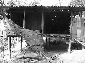 destroyed home