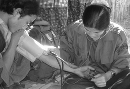villager receives medical treatment