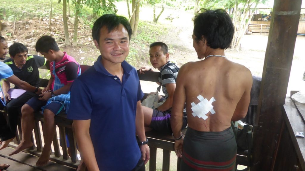 Medic Hser Eh Htoo after his successful operation on a villager 