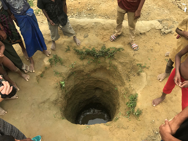 One of the wells for refugee water supply.