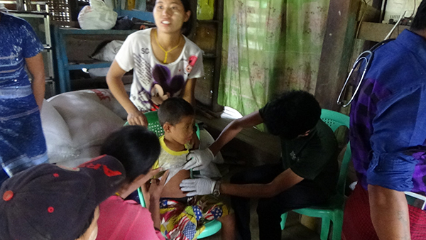 FBR Medics provide clinic services to villagers affected by flooding.