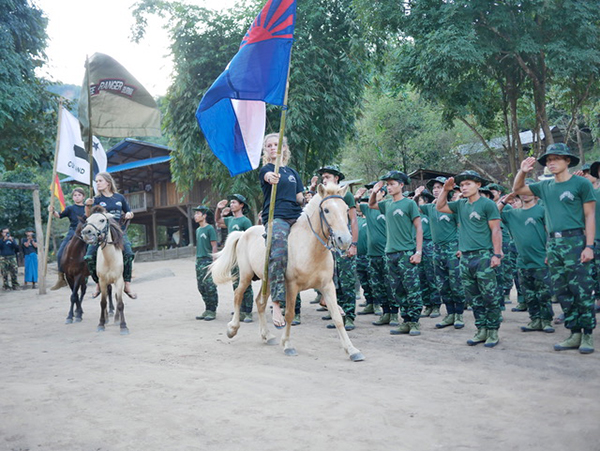 Closing flag ceremony at graduation.