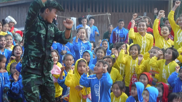 The teams visit local villages to practice Good Life Club, and give a program to the kids.