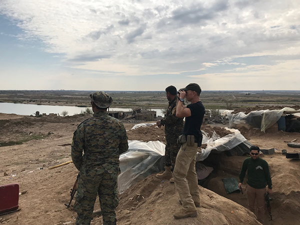 On the Hajin front next to the Euphrates River.