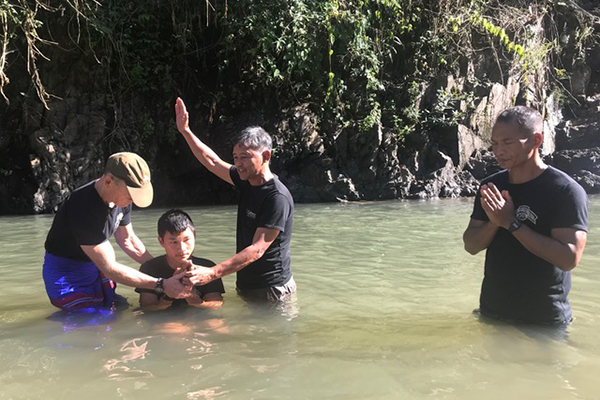Five rangers were baptized just before graduation.
