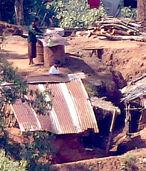 Bunker system in Maw Pu camp.