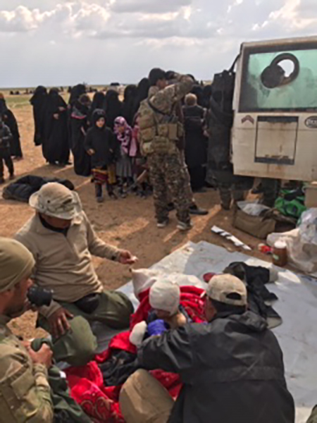 Caring for the sick and wounded with help from the Syrian Democratic Forces.