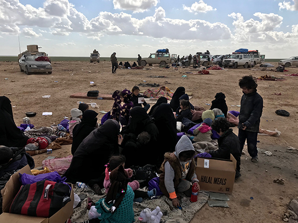 The Middle East team during their current mission as they provide medical care and treatment to families fleeing ISIS.