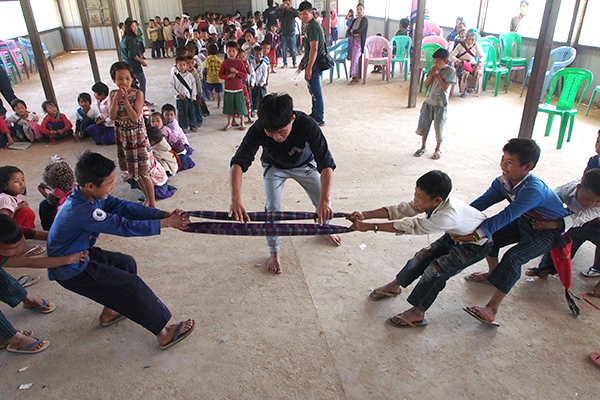 A game of tug-of-war during a GLC program.