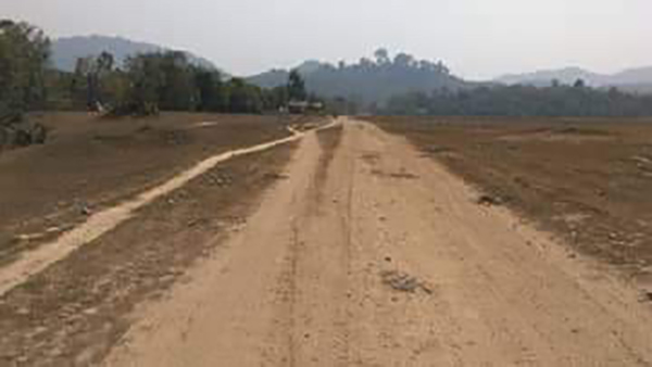 The road under construction by the Burma Army.