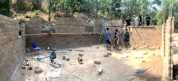 The view inside the new lab at JSMK which, once completed, will be the first brick building here.