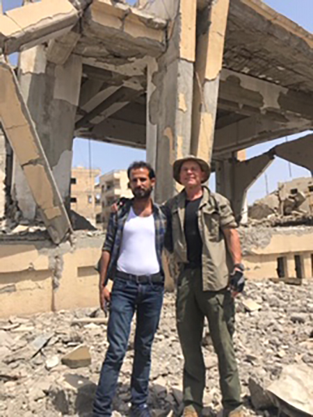 With William in the ruins of the Raqqa church