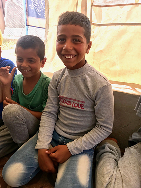 Boys in Al-Hawl camp.