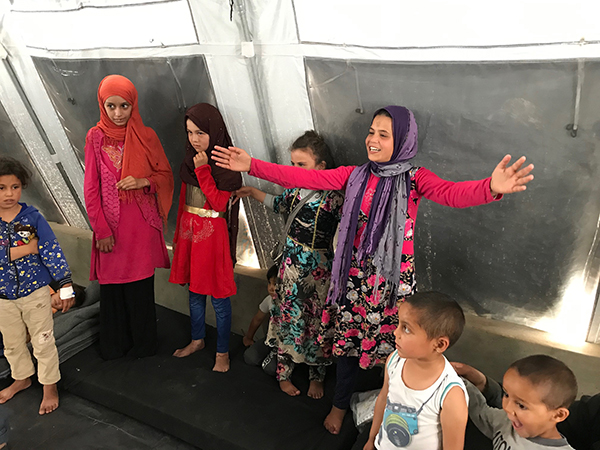 ISIS children during a GLC program in Al-Hawl.