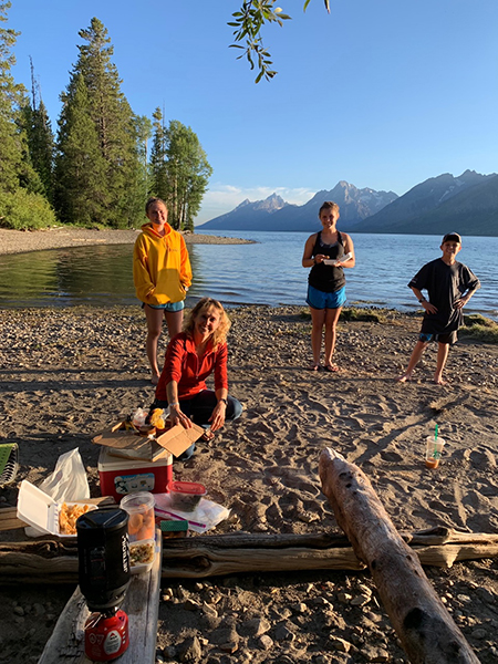 Cooking lakeside during our Sunday break.