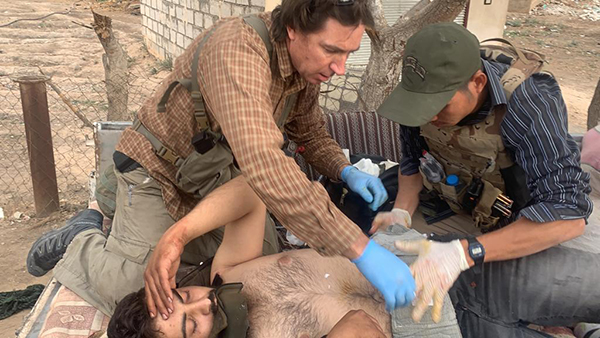 Our medics treated a wounded SDF soldier.