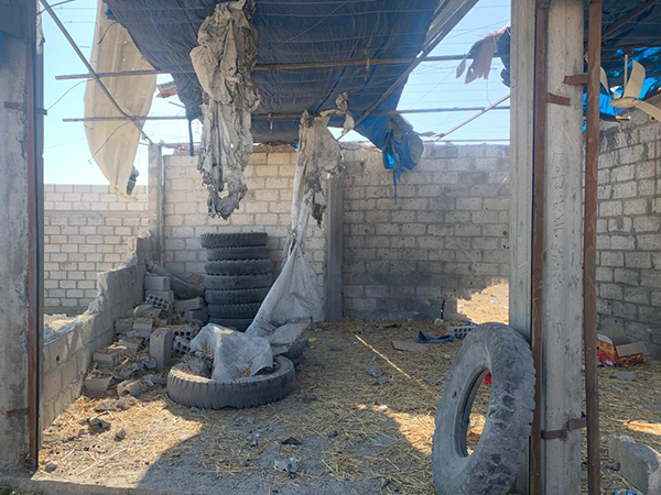 Damage after a Turkish drone strike on Nov. 16. The strike hit what had been a hiding spot for FBR ambulances earlier that day.