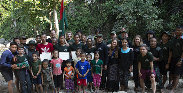 The rangers with friends and guests at the ceremony