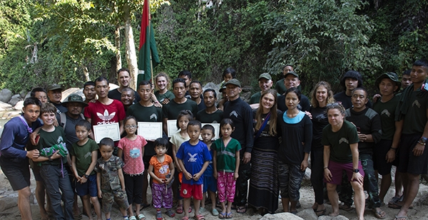 The newly baptized rangers with friends and guests