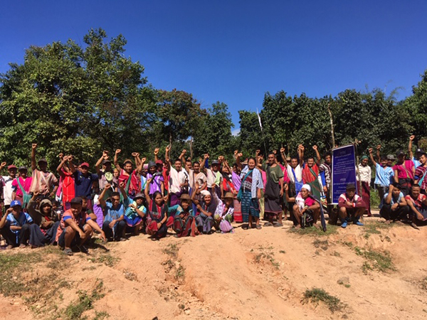 On Nov. 18, villagers from five village tracts came together to post signs and protest the construction.